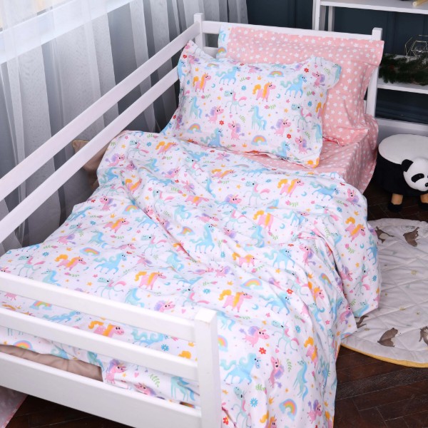Фото - Комплект постельного белья MirSon Poplin Line Kids 05 Pony 220х240 (2200009715433)